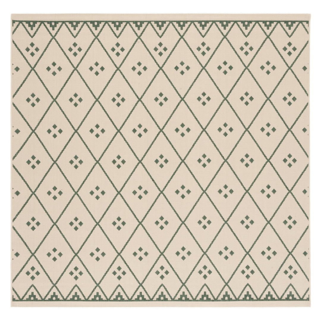 SAFAVIEH Indoor Outdoor CY6303-322 Courtyard Beige / Green Rug Image 1