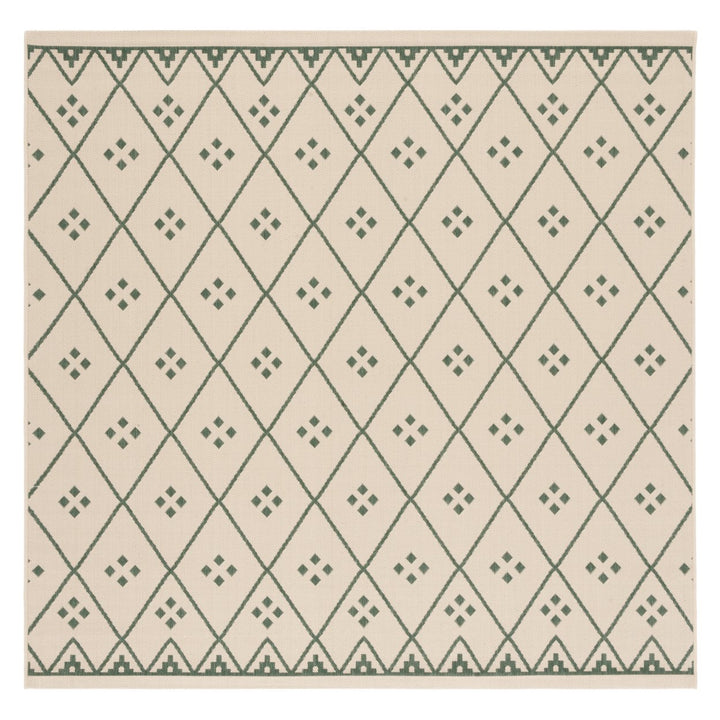 SAFAVIEH Indoor Outdoor CY6303-322 Courtyard Beige / Green Rug Image 1