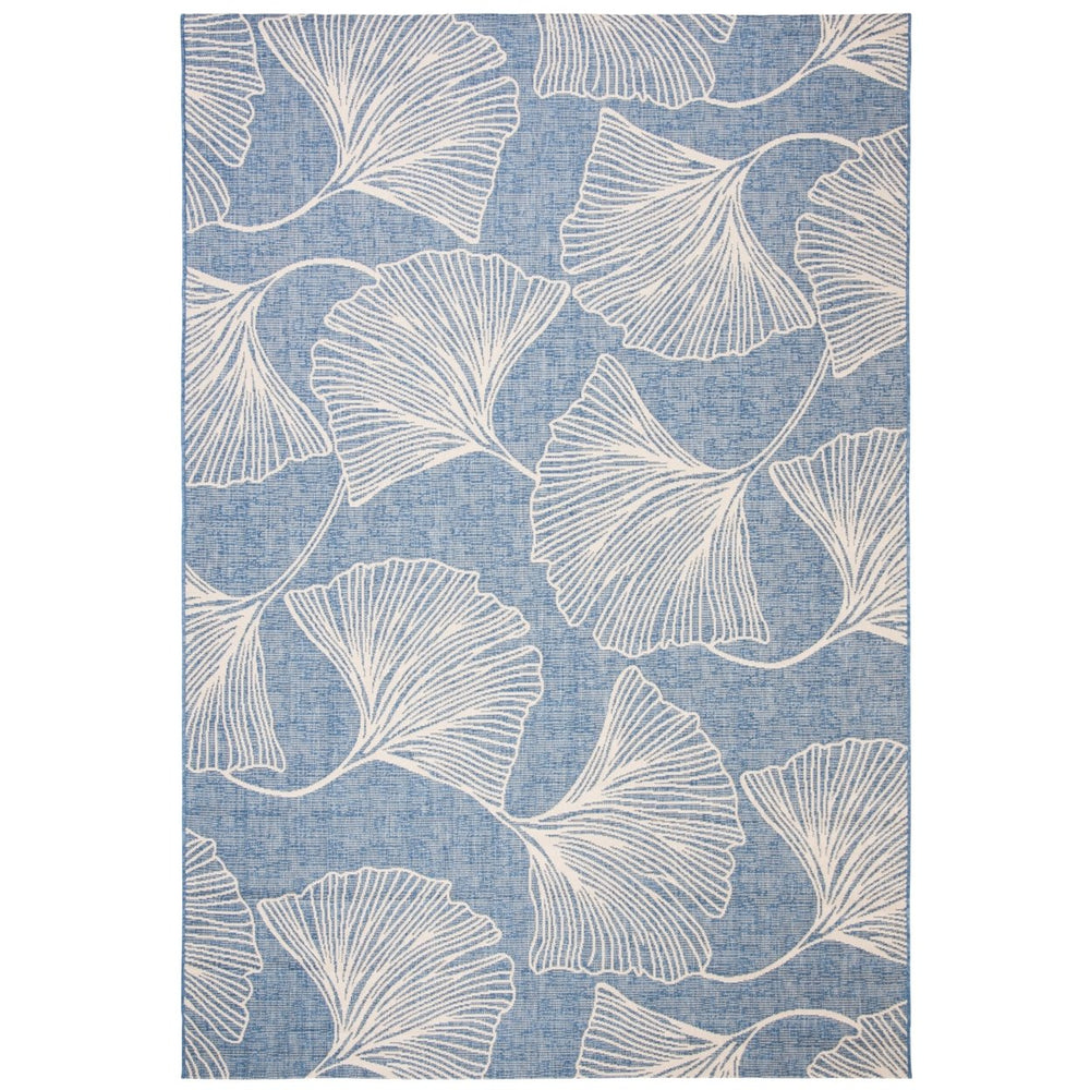 SAFAVIEH Outdoor CY6305-233 Courtyard Blue / Light Beige Rug Image 2