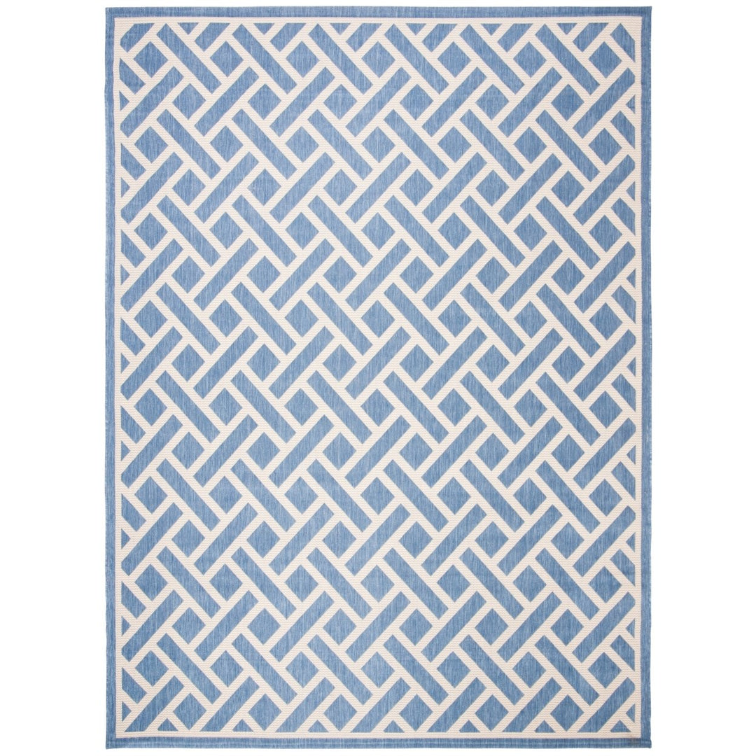 SAFAVIEH Outdoor CY6306-233 Courtyard Blue / Light Beige Rug Image 3