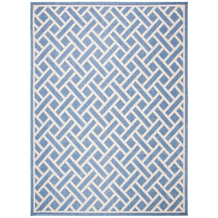 SAFAVIEH Outdoor CY6306-233 Courtyard Blue / Light Beige Rug Image 3