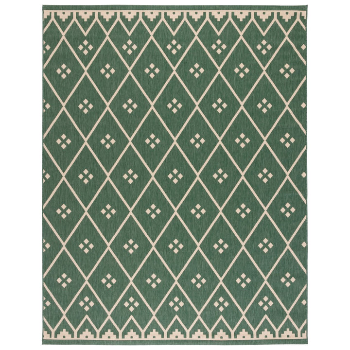 SAFAVIEH Outdoor CY6303-323 Courtyard Dark Green / Beige Rug Image 1