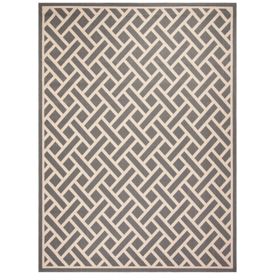 SAFAVIEH Outdoor CY6306-236 Courtyard Anthracite / Lt Beige Rug Image 1