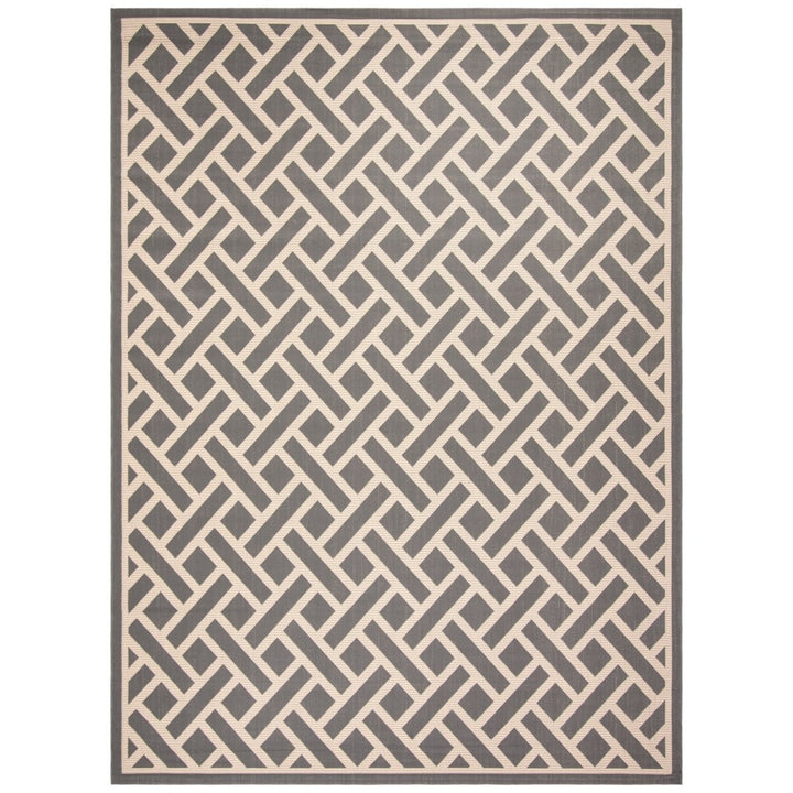 SAFAVIEH Outdoor CY6306-236 Courtyard Anthracite / Lt Beige Rug Image 1