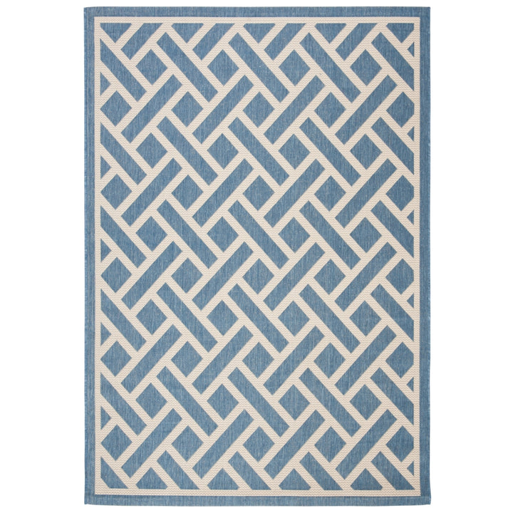 SAFAVIEH Outdoor CY6306-233 Courtyard Blue / Light Beige Rug Image 7