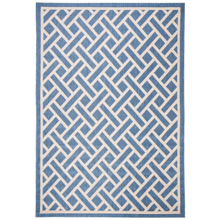 SAFAVIEH Outdoor CY6306-233 Courtyard Blue / Light Beige Rug Image 1