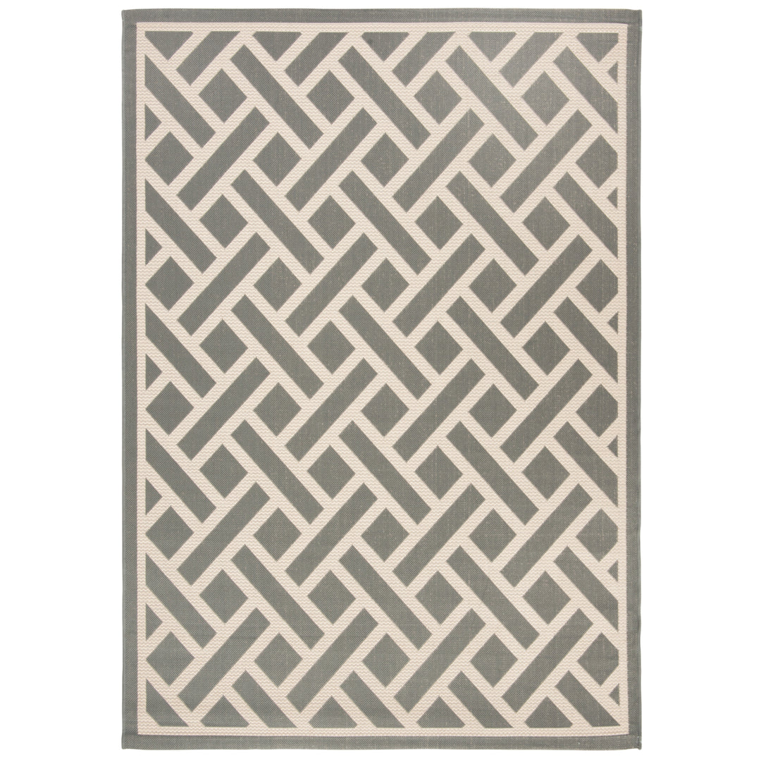 SAFAVIEH Outdoor CY6306-236 Courtyard Anthracite / Lt Beige Rug Image 4