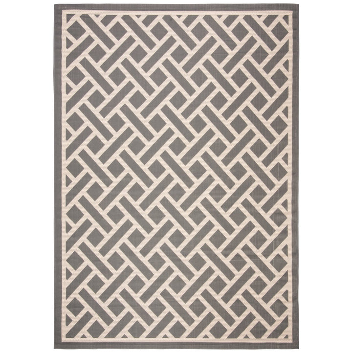 SAFAVIEH Outdoor CY6306-236 Courtyard Anthracite / Lt Beige Rug Image 1