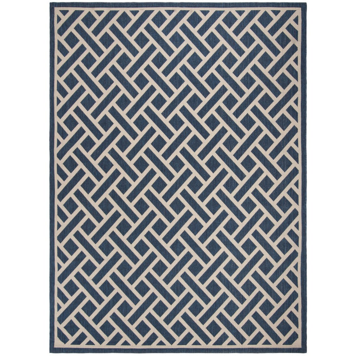 SAFAVIEH Outdoor CY6306-258 Courtyard Navy / Light Beige Rug Image 1