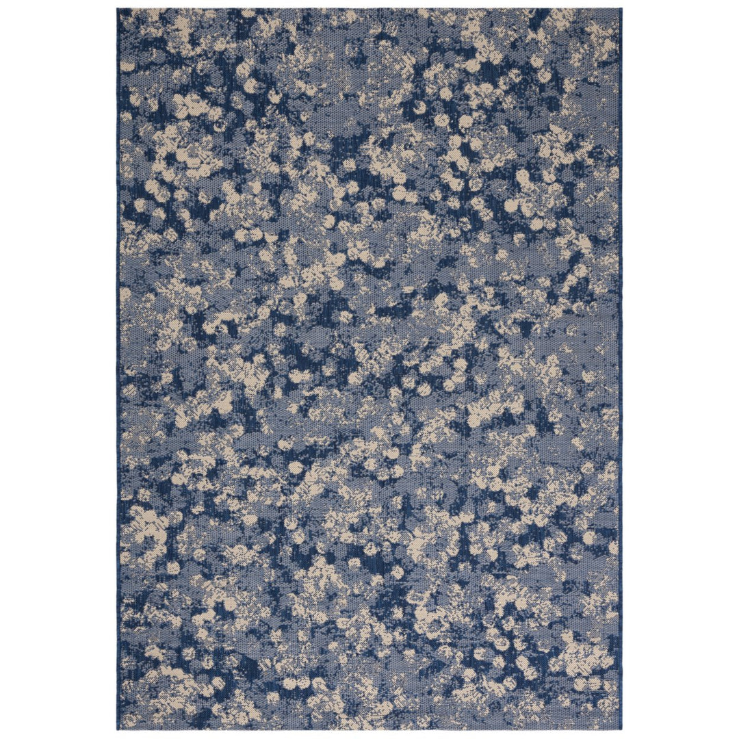 SAFAVIEH Outdoor CY6333-25821 Courtyard Navy / Beige Rug Image 1