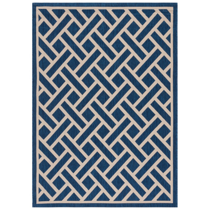 SAFAVIEH Outdoor CY6306-258 Courtyard Navy / Light Beige Rug Image 1