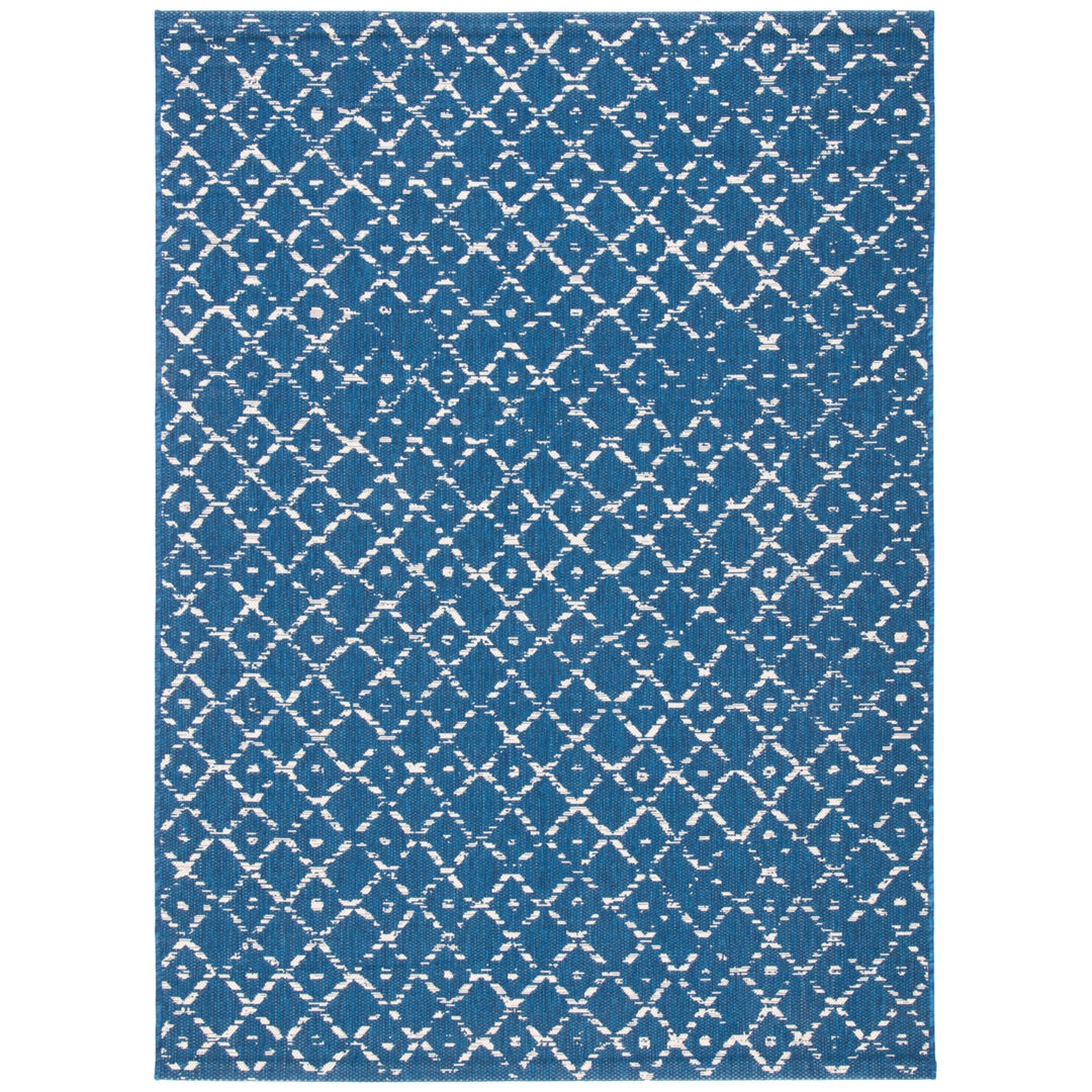 SAFAVIEH Outdoor CY6391-25821 Courtyard Navy / Ivory Rug Image 4
