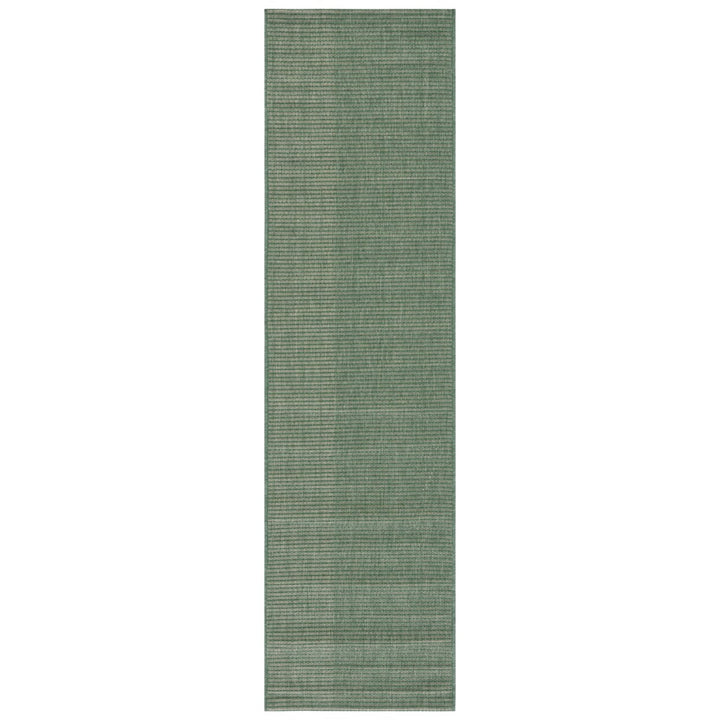 SAFAVIEH Outdoor CY6403-32222 Courtyard Dark Green / Beige Rug Image 1