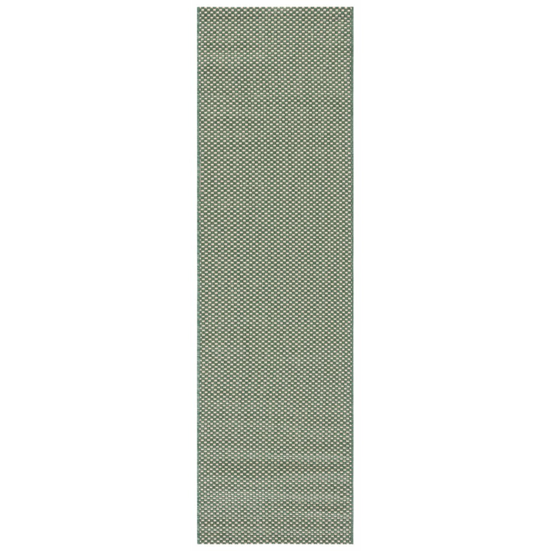 SAFAVIEH Outdoor CY6521-32221 Courtyard Dark Green / Beige Rug Image 1