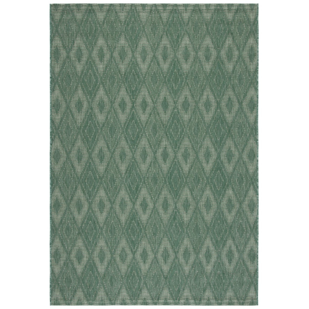 SAFAVIEH Outdoor CY6522-32222 Courtyard Dark Green / Beige Rug Image 1