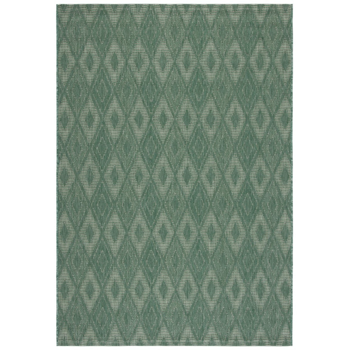 SAFAVIEH Outdoor CY6522-32222 Courtyard Dark Green / Beige Rug Image 1