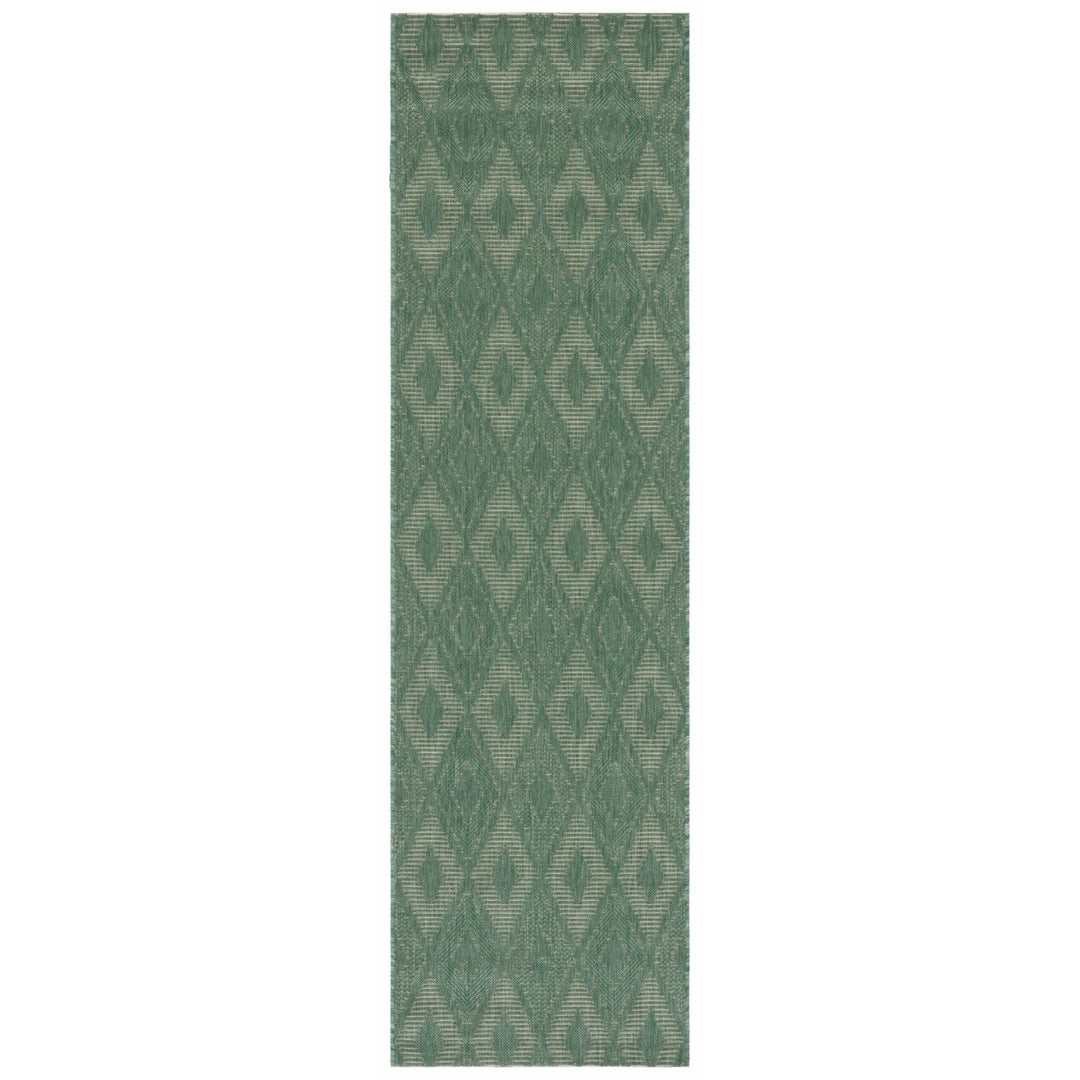 SAFAVIEH Outdoor CY6522-32222 Courtyard Dark Green / Beige Rug Image 1