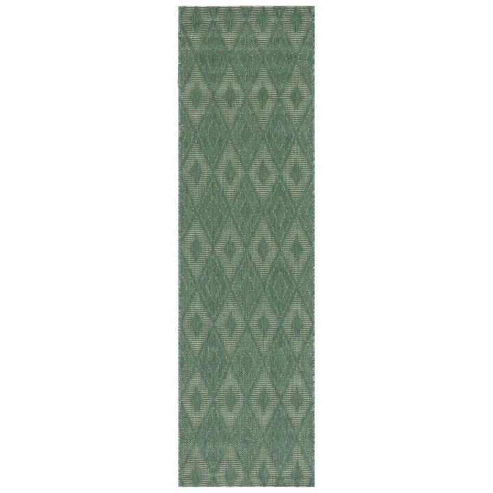 SAFAVIEH Outdoor CY6522-32222 Courtyard Dark Green / Beige Rug Image 1