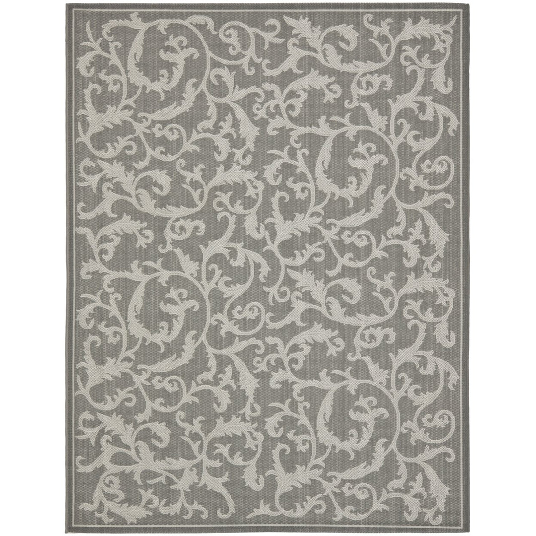 SAFAVIEH Outdoor CY6533-87 Courtyard Anthracite / Lt Grey Rug Image 3