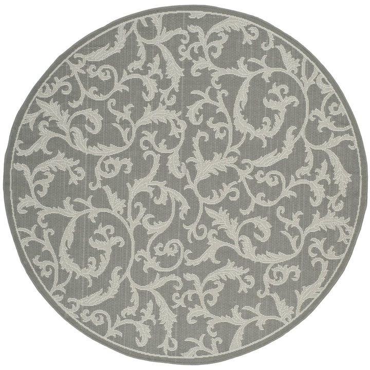 SAFAVIEH Outdoor CY6533-87 Courtyard Anthracite / Lt Grey Rug Image 4