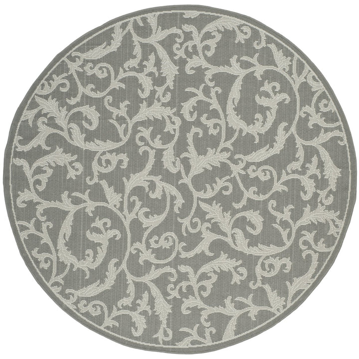 SAFAVIEH Outdoor CY6533-87 Courtyard Anthracite / Lt Grey Rug Image 1