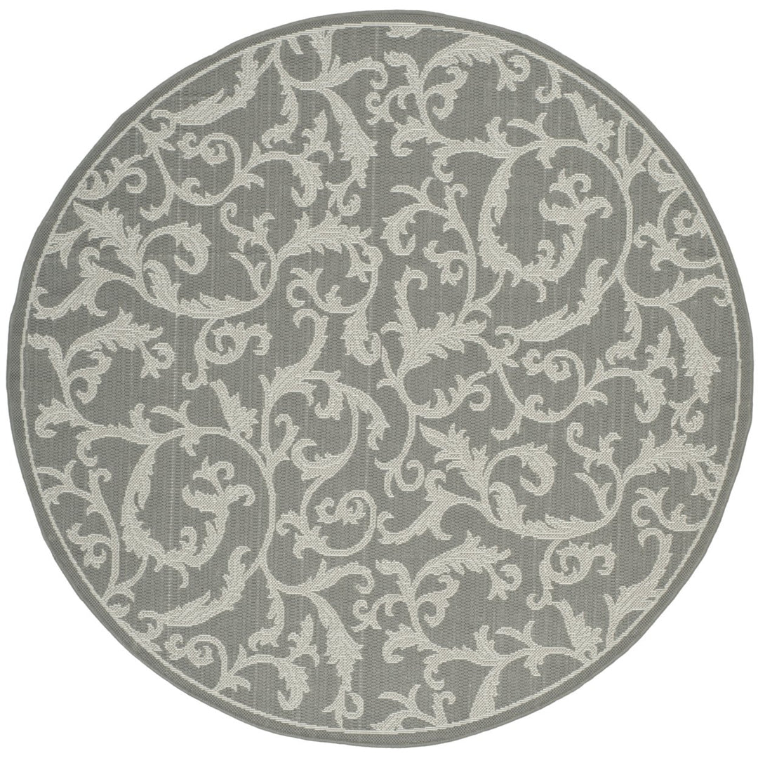SAFAVIEH Outdoor CY6533-87 Courtyard Anthracite / Lt Grey Rug Image 1