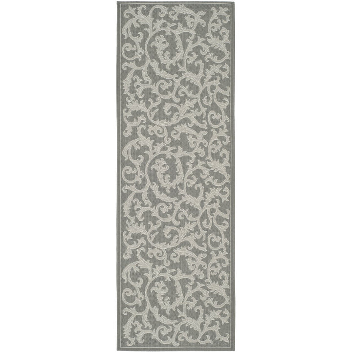 SAFAVIEH Outdoor CY6533-87 Courtyard Anthracite / Lt Grey Rug Image 5