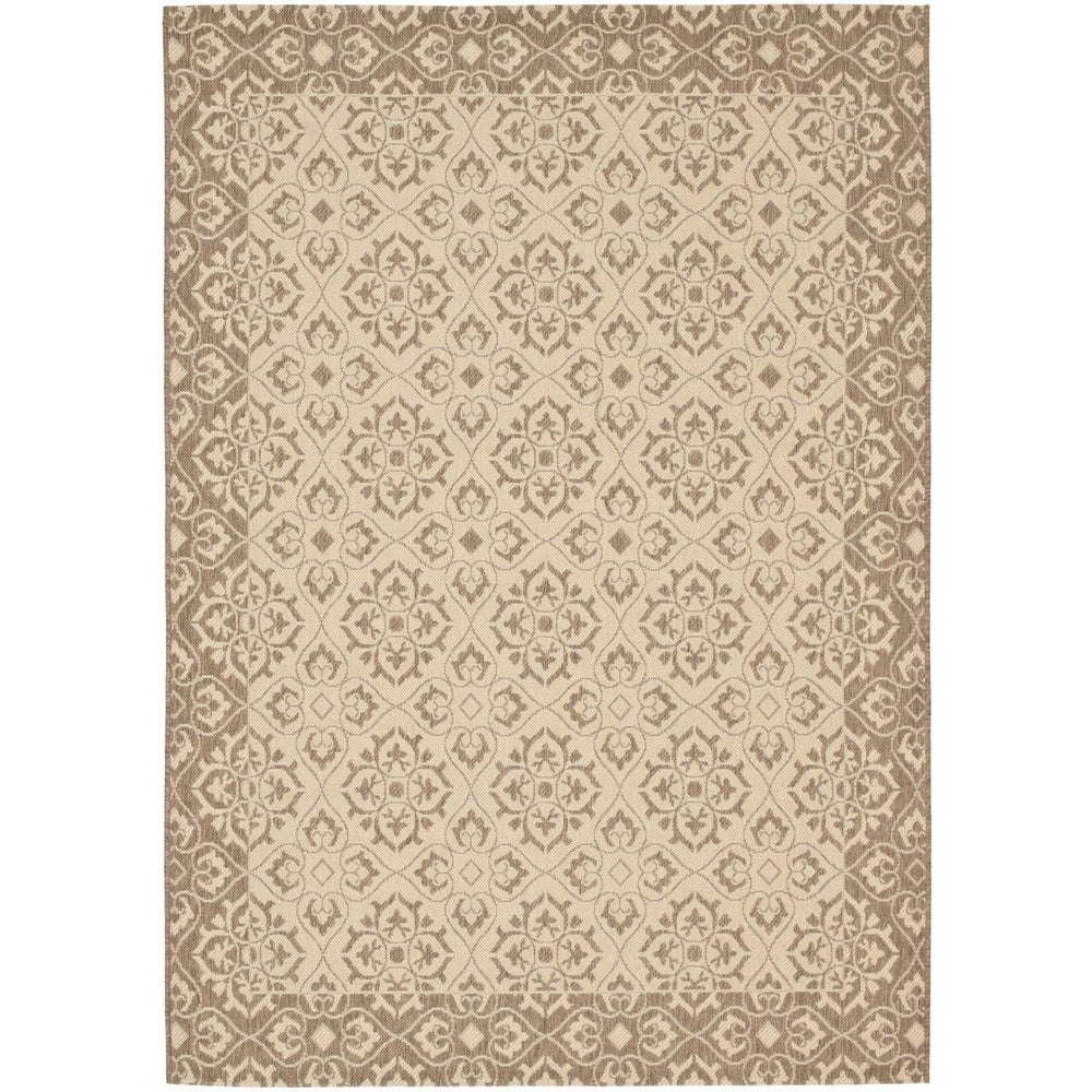 SAFAVIEH Indoor Outdoor CY6550-12 Courtyard Creme / Brown Rug Image 2