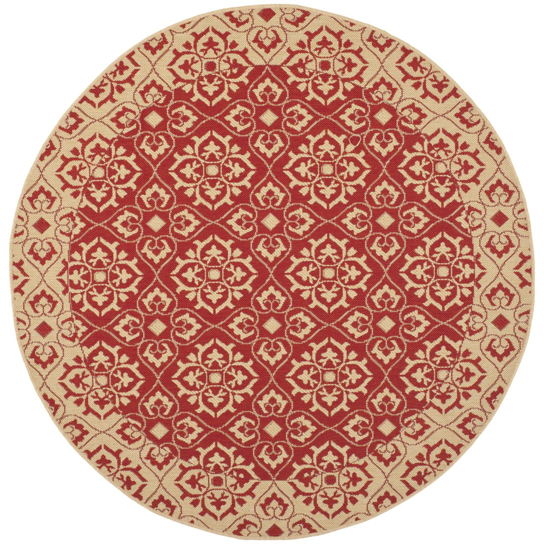 SAFAVIEH Outdoor CY6550-28 Courtyard Collection Red / Creme Rug Image 1