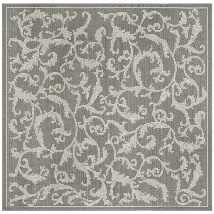 SAFAVIEH Outdoor CY6533-87 Courtyard Anthracite / Lt Grey Rug Image 6