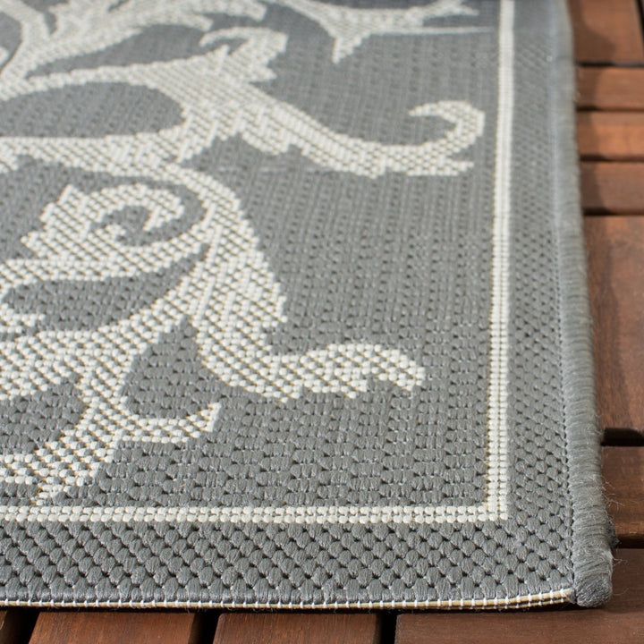 SAFAVIEH Outdoor CY6533-87 Courtyard Anthracite / Lt Grey Rug Image 7