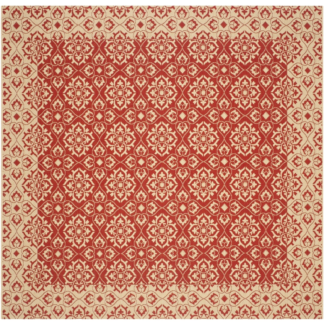 SAFAVIEH Outdoor CY6550-28 Courtyard Collection Red / Creme Rug Image 6