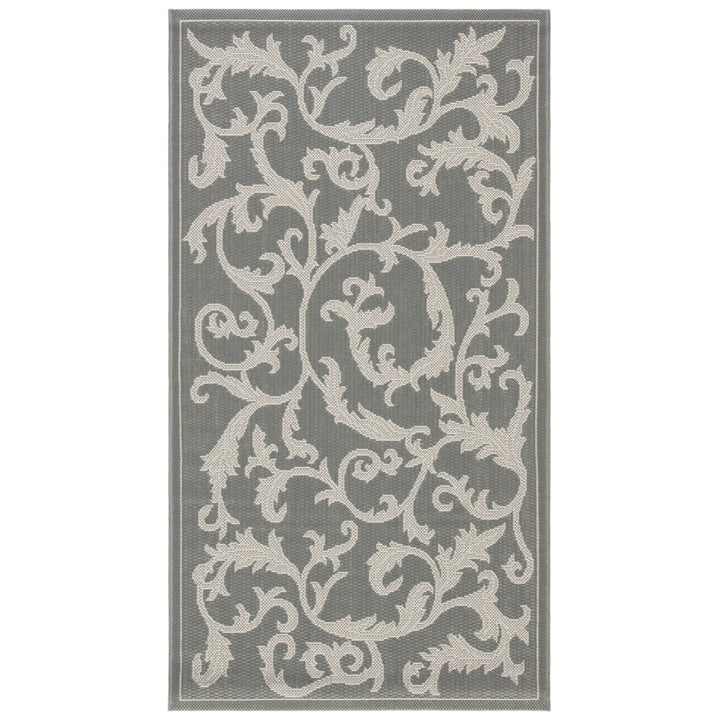 SAFAVIEH Outdoor CY6533-87 Courtyard Anthracite / Lt Grey Rug Image 10