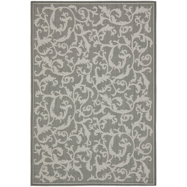 SAFAVIEH Outdoor CY6533-87 Courtyard Anthracite / Lt Grey Rug Image 1