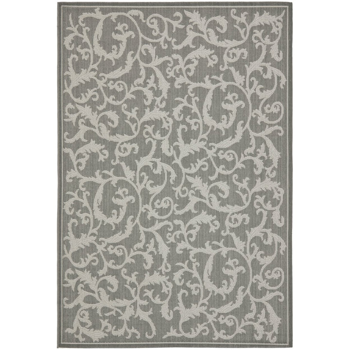 SAFAVIEH Outdoor CY6533-87 Courtyard Anthracite / Lt Grey Rug Image 11