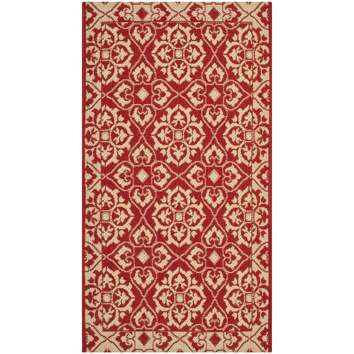 SAFAVIEH Outdoor CY6550-28 Courtyard Collection Red / Creme Rug Image 9