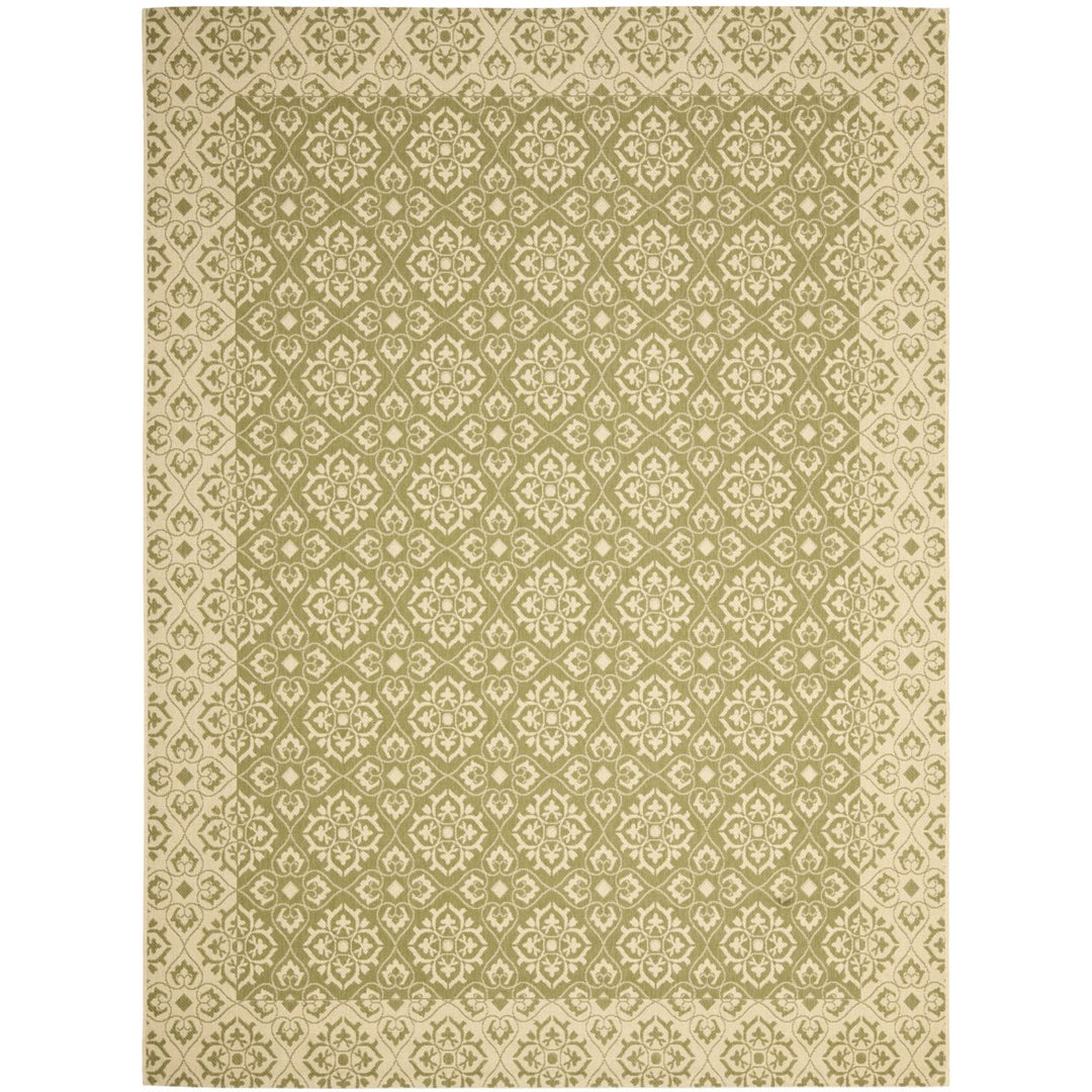 SAFAVIEH Indoor Outdoor CY6550-24 Courtyard Green / Creme Rug Image 1