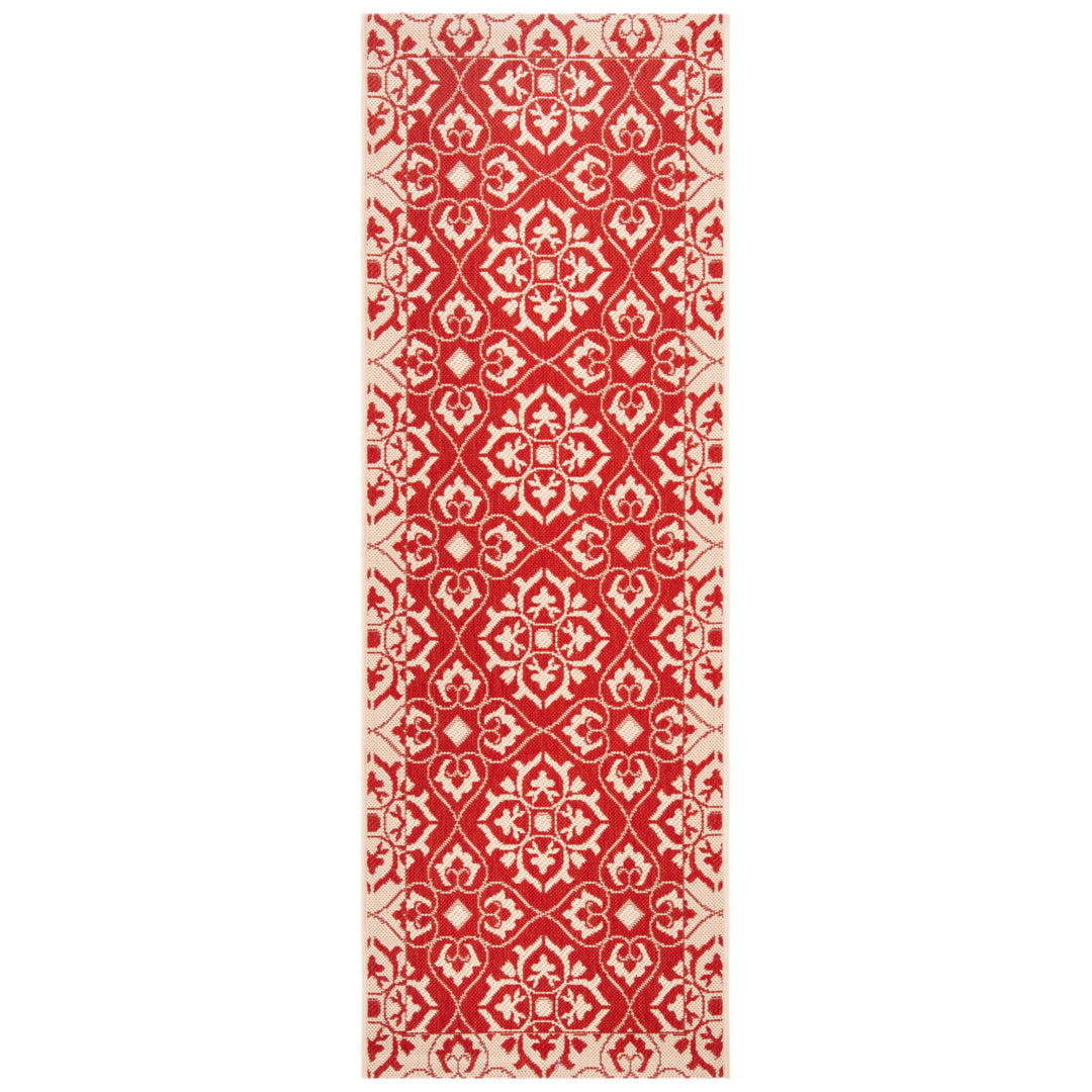 SAFAVIEH Outdoor CY6550-28 Courtyard Collection Red / Creme Rug Image 10