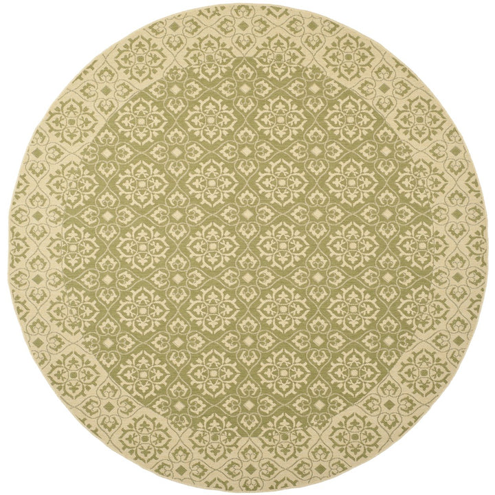 SAFAVIEH Indoor Outdoor CY6550-24 Courtyard Green / Creme Rug Image 1