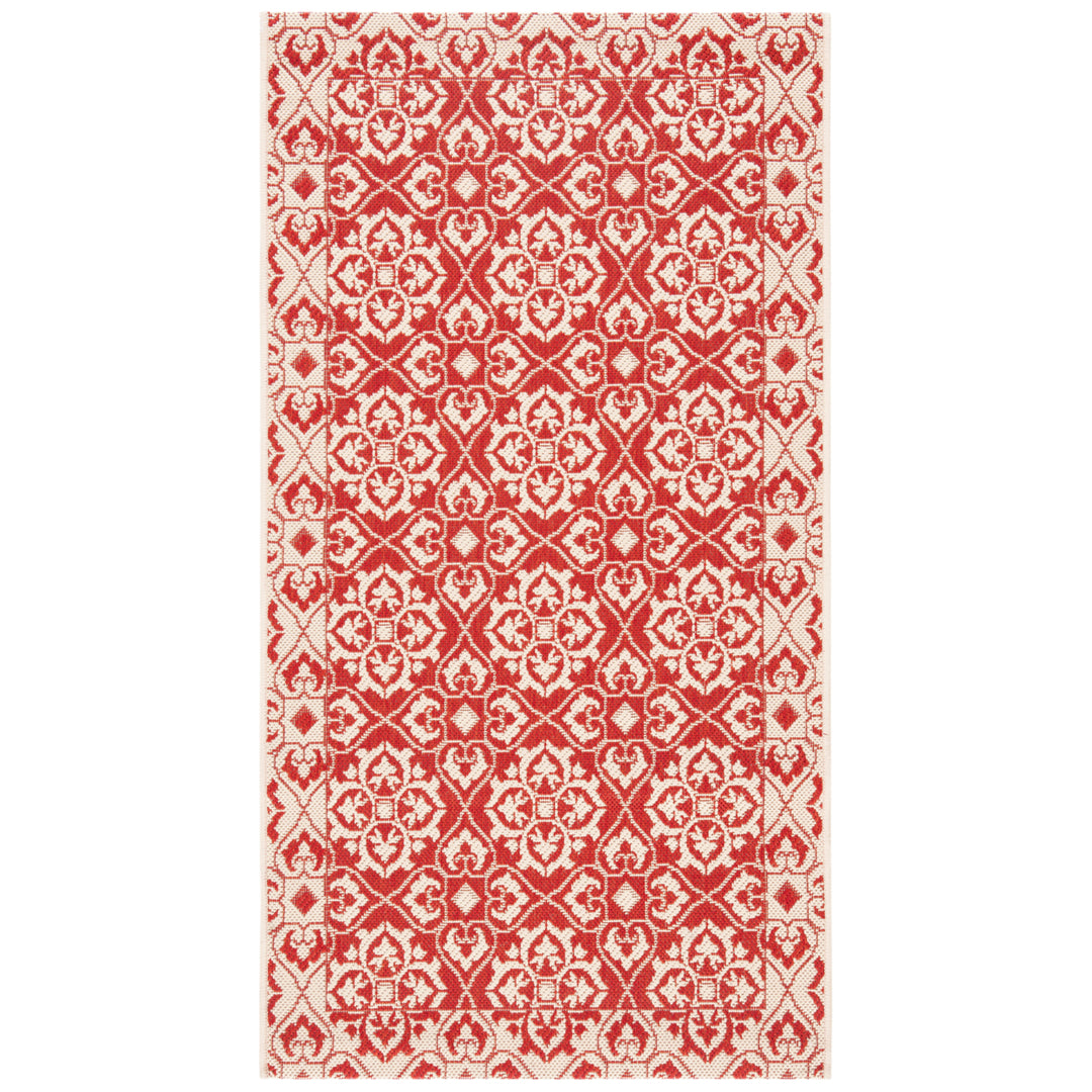 SAFAVIEH Outdoor CY6550-28 Courtyard Collection Red / Creme Rug Image 11