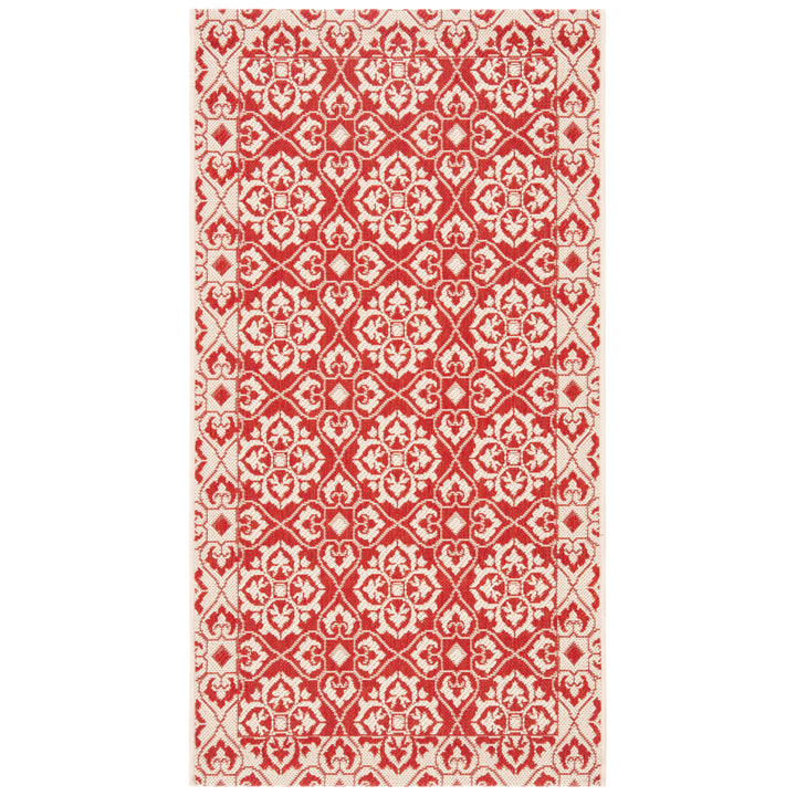 SAFAVIEH Outdoor CY6550-28 Courtyard Collection Red / Creme Rug Image 11