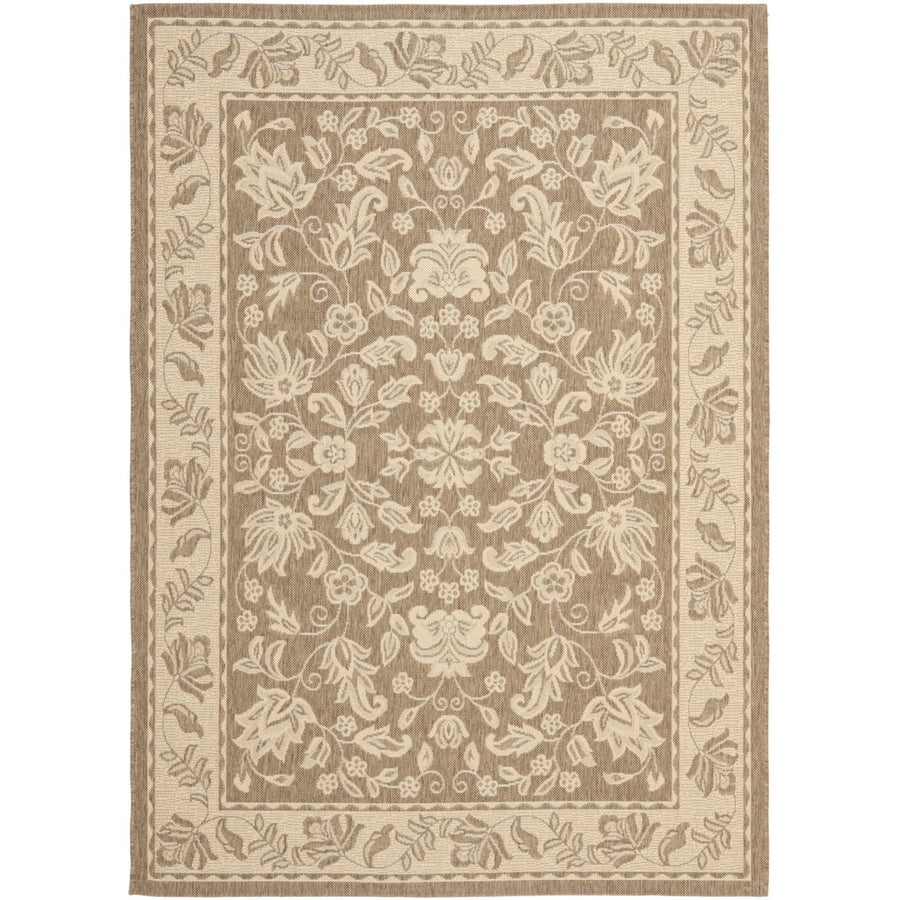 SAFAVIEH Indoor Outdoor CY6555-22 Courtyard Brown / Creme Rug Image 1