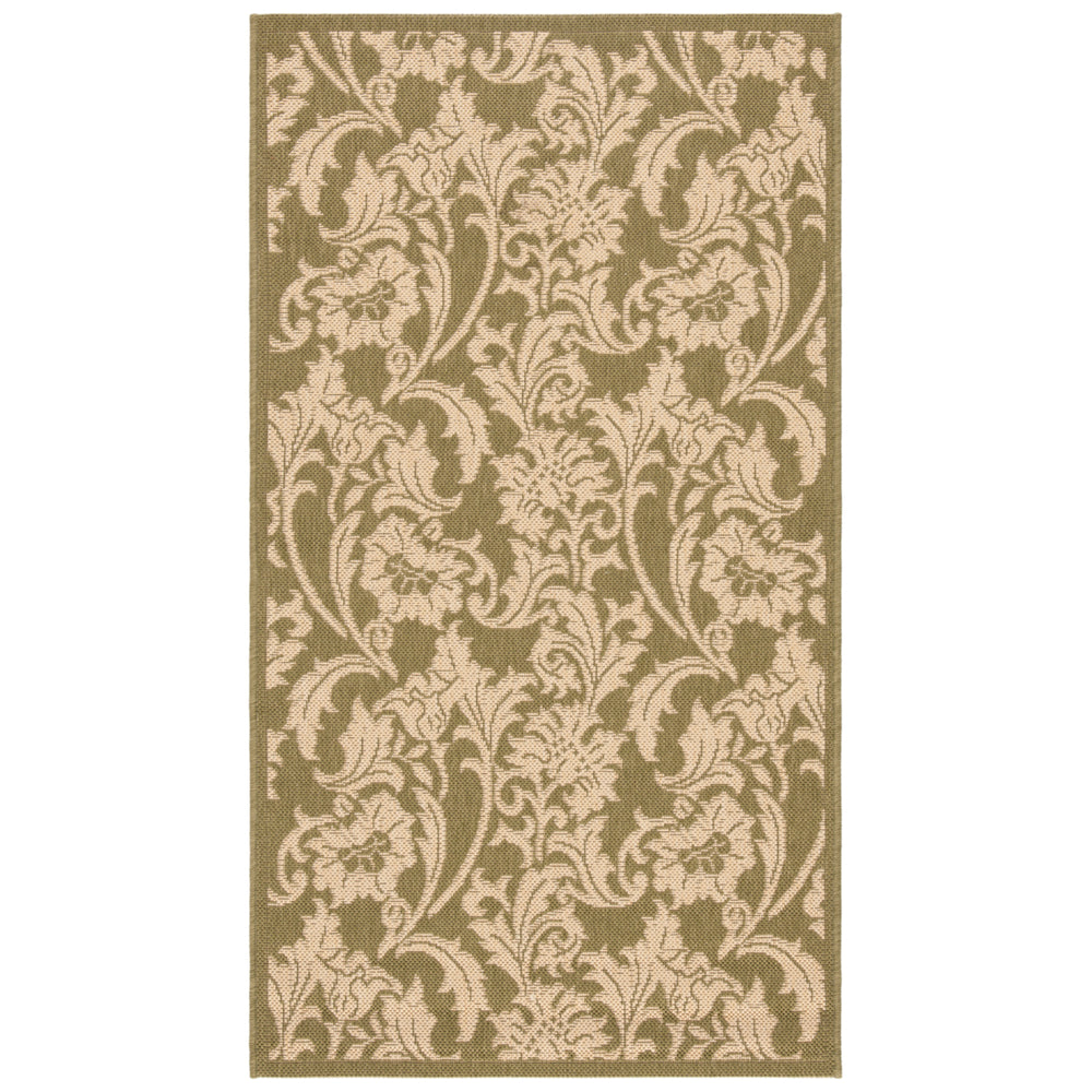 SAFAVIEH Indoor Outdoor CY6565-24 Courtyard Green / Creme Rug Image 2