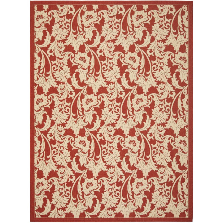 SAFAVIEH Outdoor CY6565-28 Courtyard Collection Red / Creme Rug Image 1