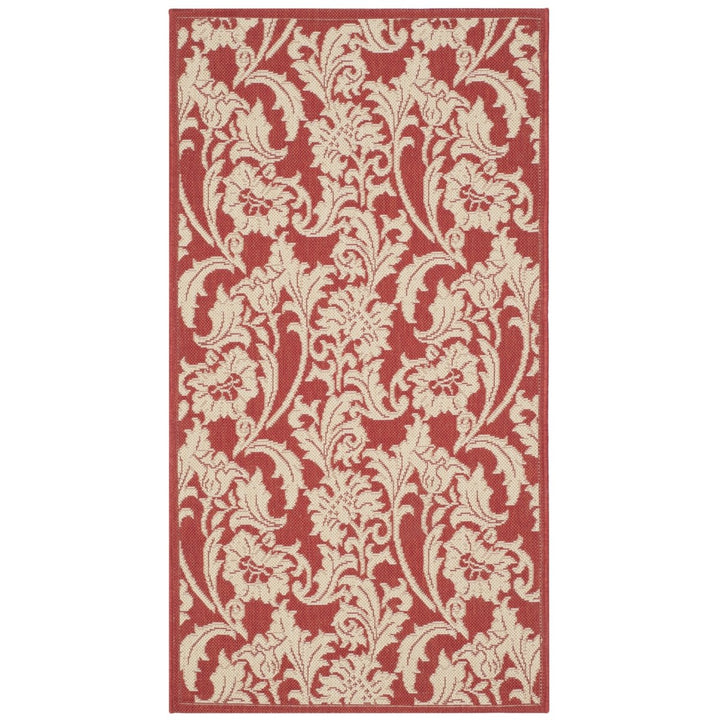 SAFAVIEH Outdoor CY6565-28 Courtyard Collection Red / Creme Rug Image 1