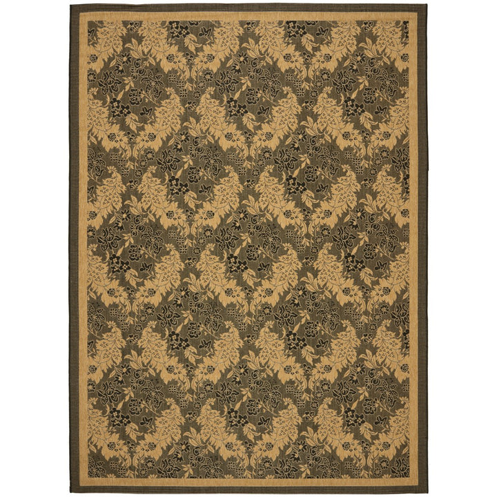 SAFAVIEH Outdoor CY6582-46 Courtyard Black / Natural Rug Image 3