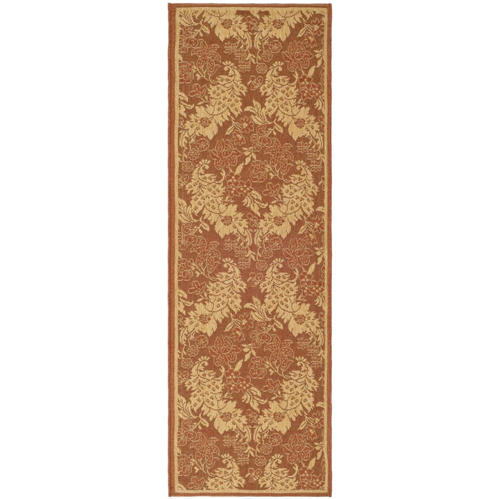 SAFAVIEH Outdoor CY6582-48 Courtyard Brick / Natural Rug Image 1