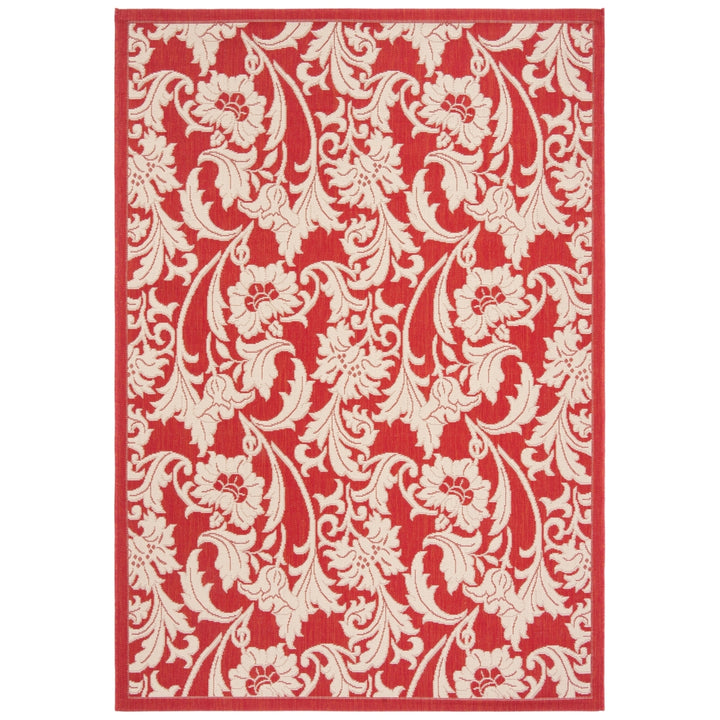 SAFAVIEH Outdoor CY6565-28 Courtyard Collection Red / Creme Rug Image 7