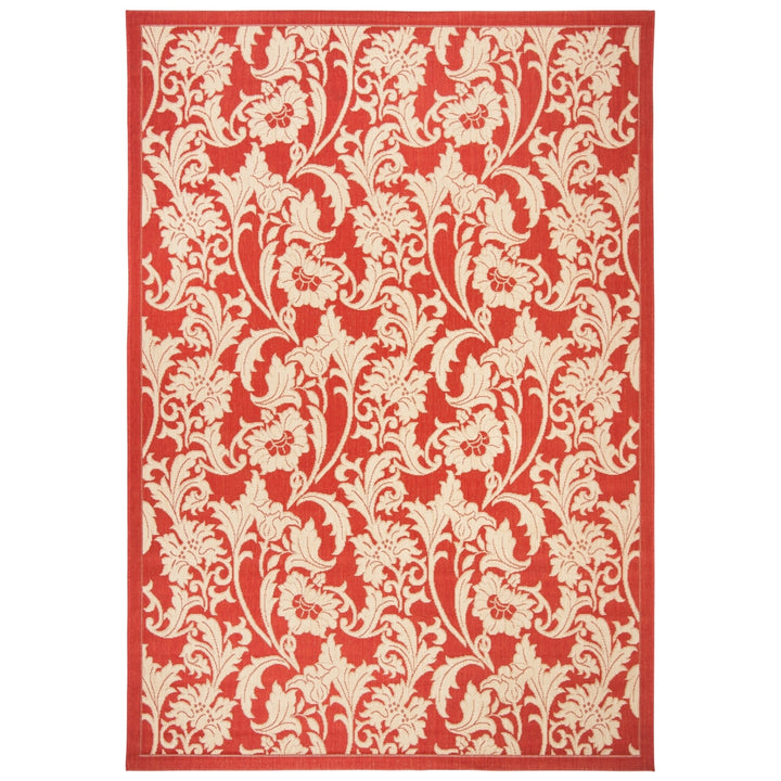 SAFAVIEH Outdoor CY6565-28 Courtyard Collection Red / Creme Rug Image 8