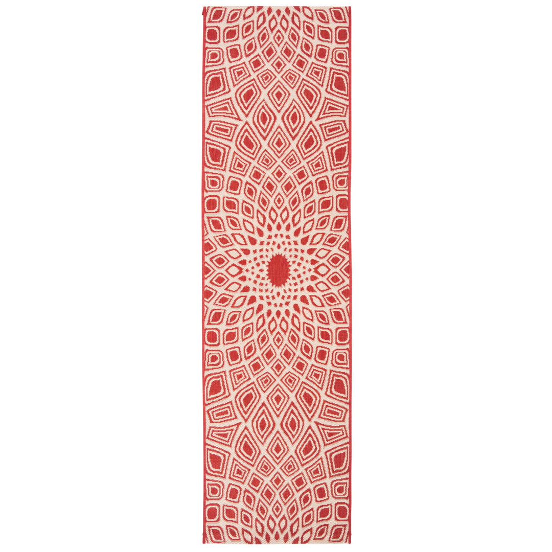 SAFAVIEH Outdoor CY6616-23821 Courtyard Red / Beige Rug Image 1